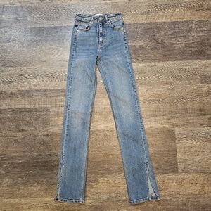ZARA Skinny Jeans Split Hem Women Size 0/ Inseam 32"